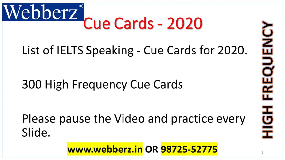 Predicted 300 High-Frequency Cue Cards for 2020